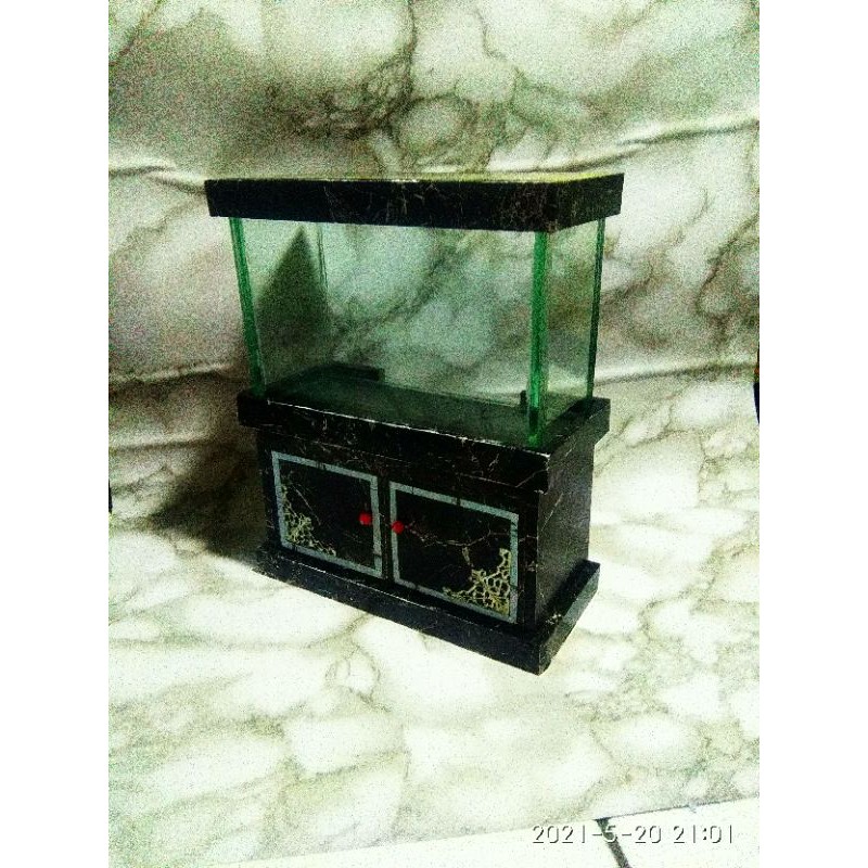 COD AQUARIUM MINI ikan cupang FULL SET + KABINET (free pasir)