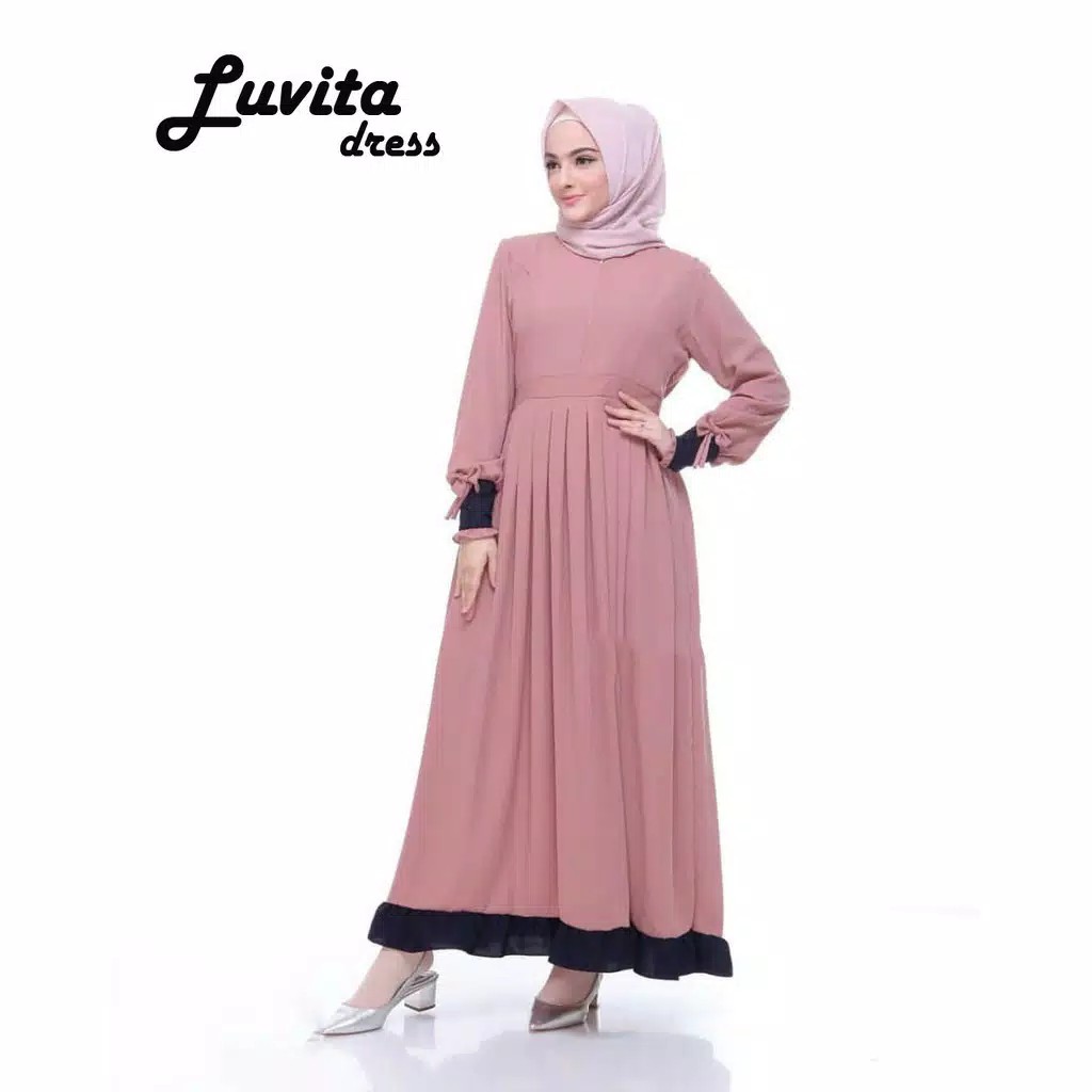 Disc 50% LUVITA DRESS - FLOTTILICIOUS / DRES MUSLIM / GAMIS MURAH / GAMIS MUSLIM / GROSIR BAJU ONLINE