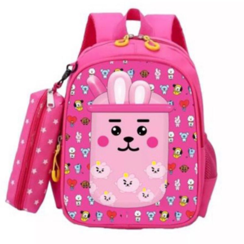 Tas anak ransel karakter Boba 3in1 - tas + waistbag+ tempat pinsil