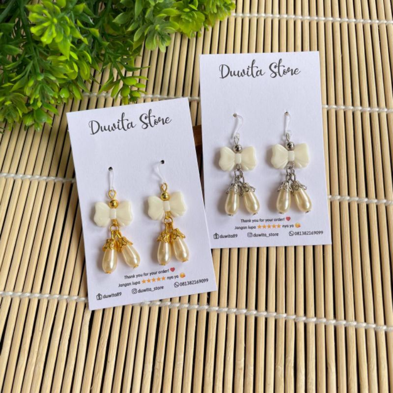 HANDMADE ANTING DEWASA ANTING KAIT PLASTIK MOTIF PITA PANJANG