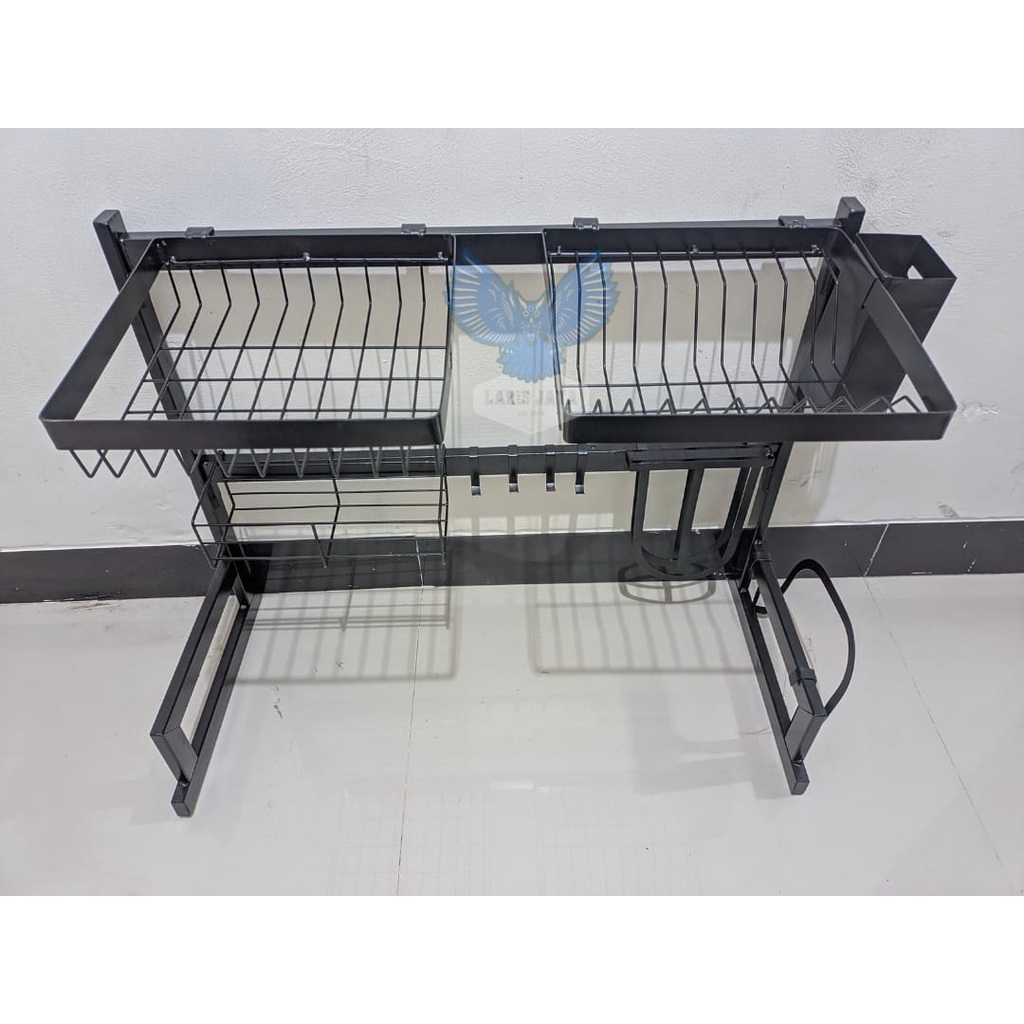 Rak Piring Anti Karat / Rak Piring Stainless Hitam / Rak Wastafel by mandirishop