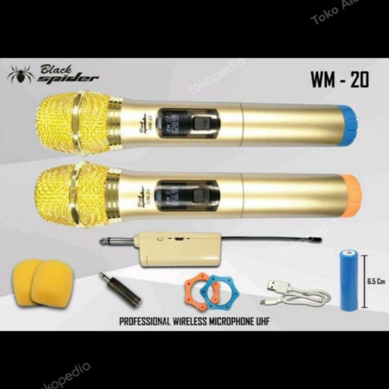 Wireless Microphone UHF Black Spider WM-20 GOLD Edition
