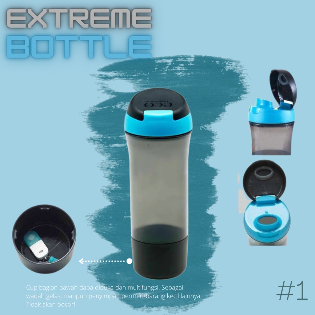 Extreme Bottle Man No Straw  600ml / Botol Minum Tupperware
