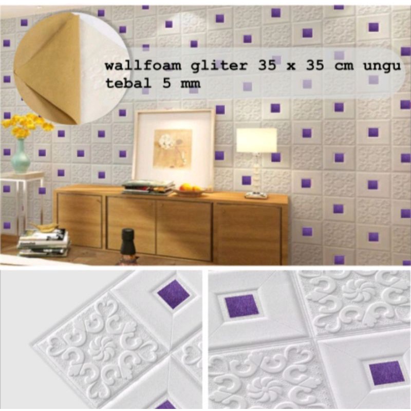 WALLPAPER DINDING 3D FOAM MOTIF BATIK UK.35CM X 35CM-TEBAL-1