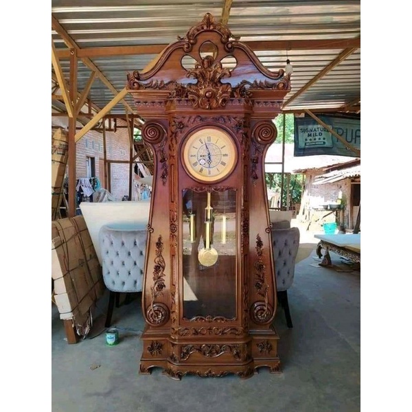 LEMARI  JAM HIAS RUANG TAMU  BRAWIJAYA KAYU JATI