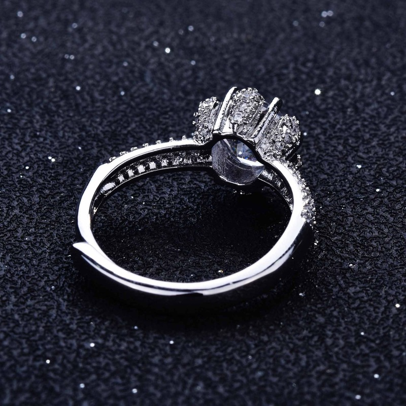 Pt950 Cincin Moissanite Mewah Untuk Wanita