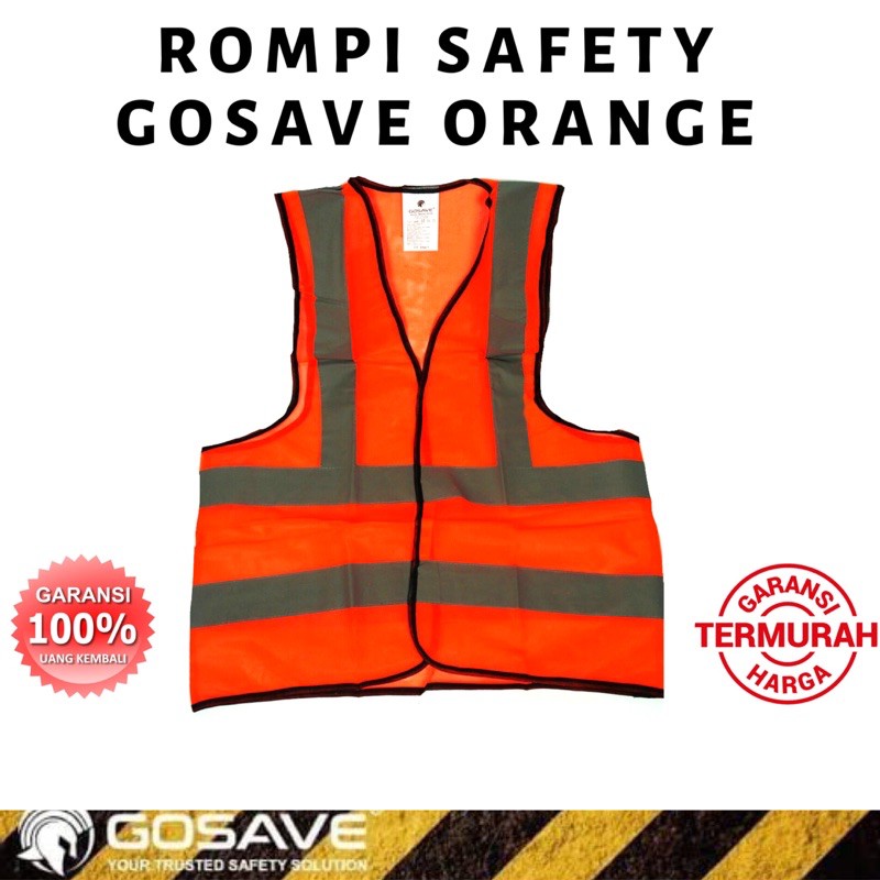 ROMPI SAFETY ORANGE / HIJAU STABILO JARING 4GARIS GOSAVE