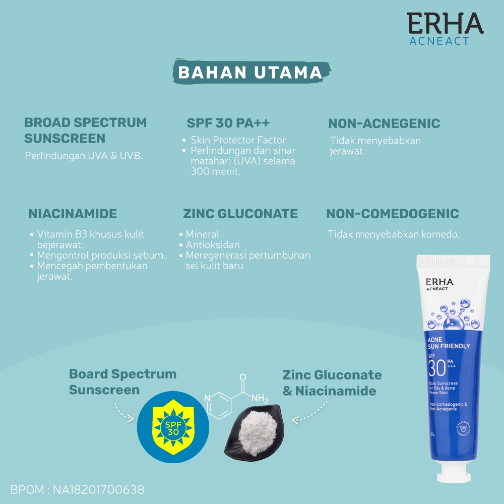 ERHA AcneAct Acne Spot Gel / ACSBP / Acne Sun / Clarifying Toner / Acne Moisturizer