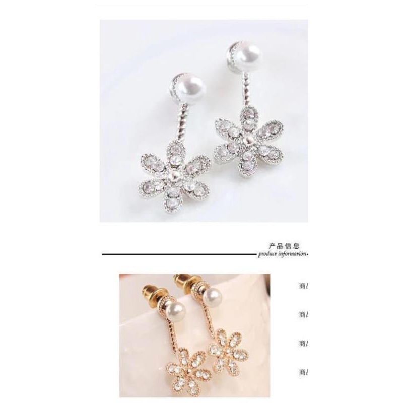 ACC097 Anting Bunga Model Juntai Bunga Hias Kristal erlian Imitasi Gaya Khas Korea 5gr-1