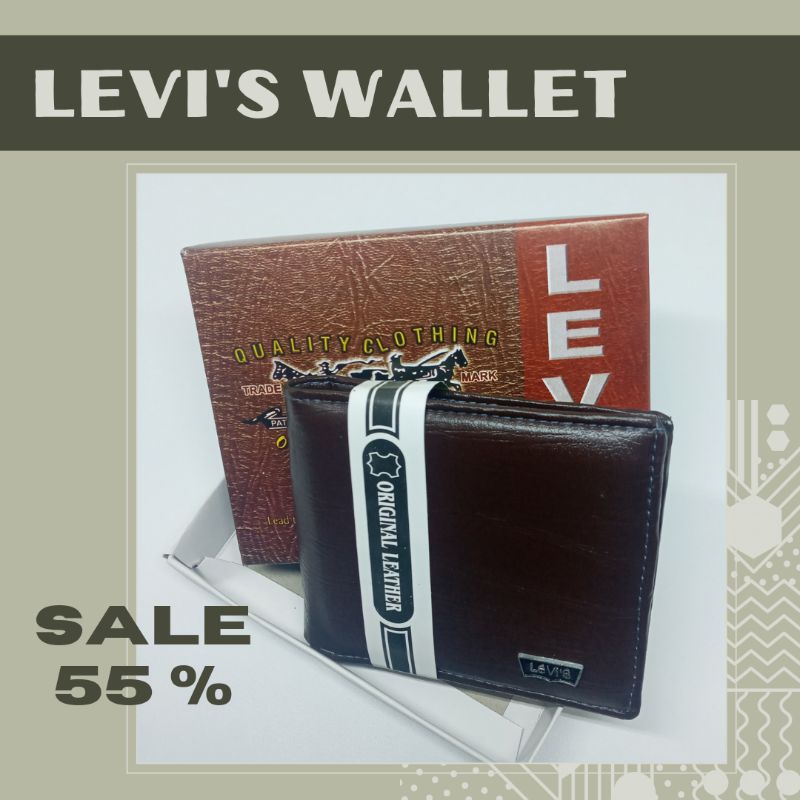 Hanya Hari Ini Dompet Lipat Cokelat Pria Levis Original Kulit Asli Sintetis Pendek Terbaik Strauss &