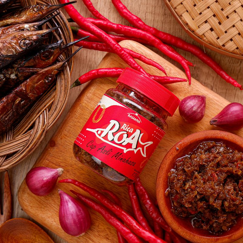 SAMBAL ROA ASAP PEDAS ASLI MANADO TERENAK TERBAIK TERLEZAT TERMURAH CAP ASLI MINAHASA EXTRA PEDAS