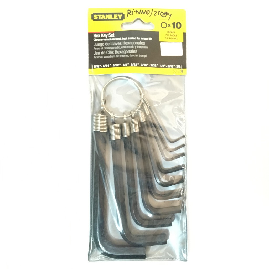 Kunci L Set Inci 10 Pcs Stanley Hex Key Set Inch