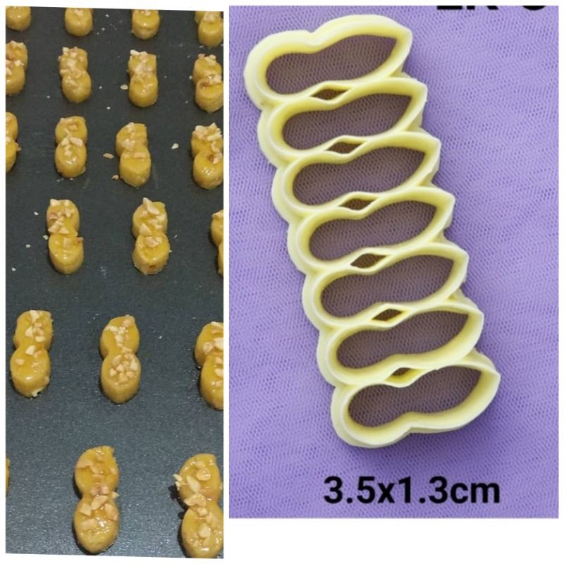 cetakan kue kering kacang sabit love bulat  (plastik)