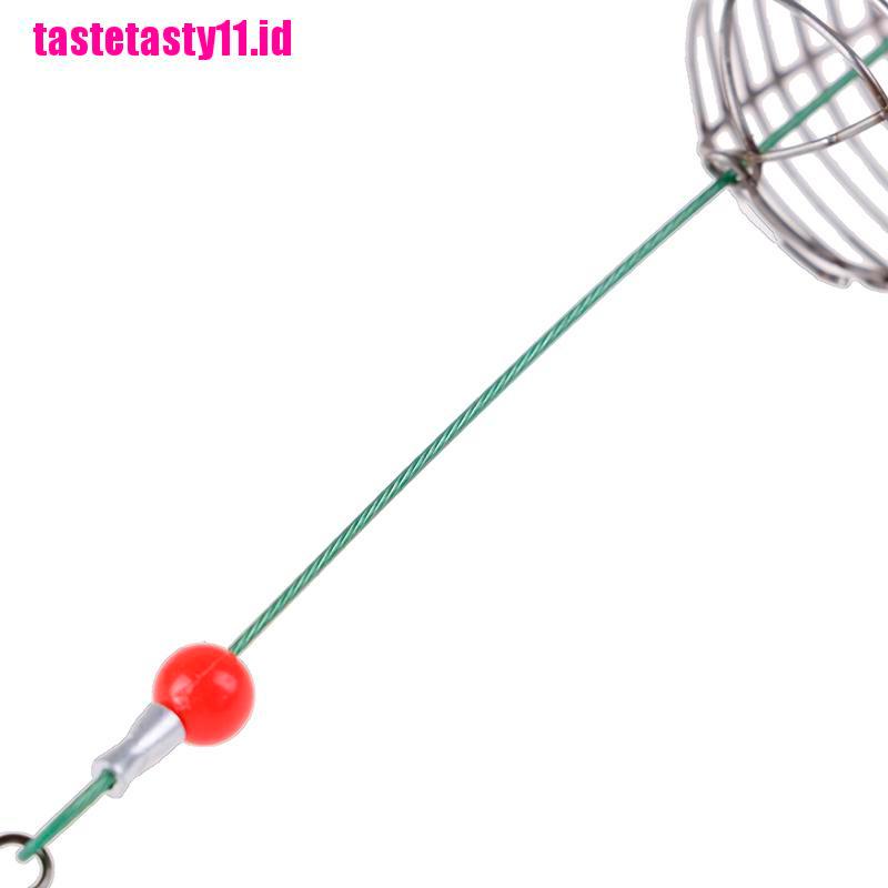 【TTID】5PCs Wire Fishing Lure Cage Fish Bait Cage Fishing Trap Basket Feeder Hol