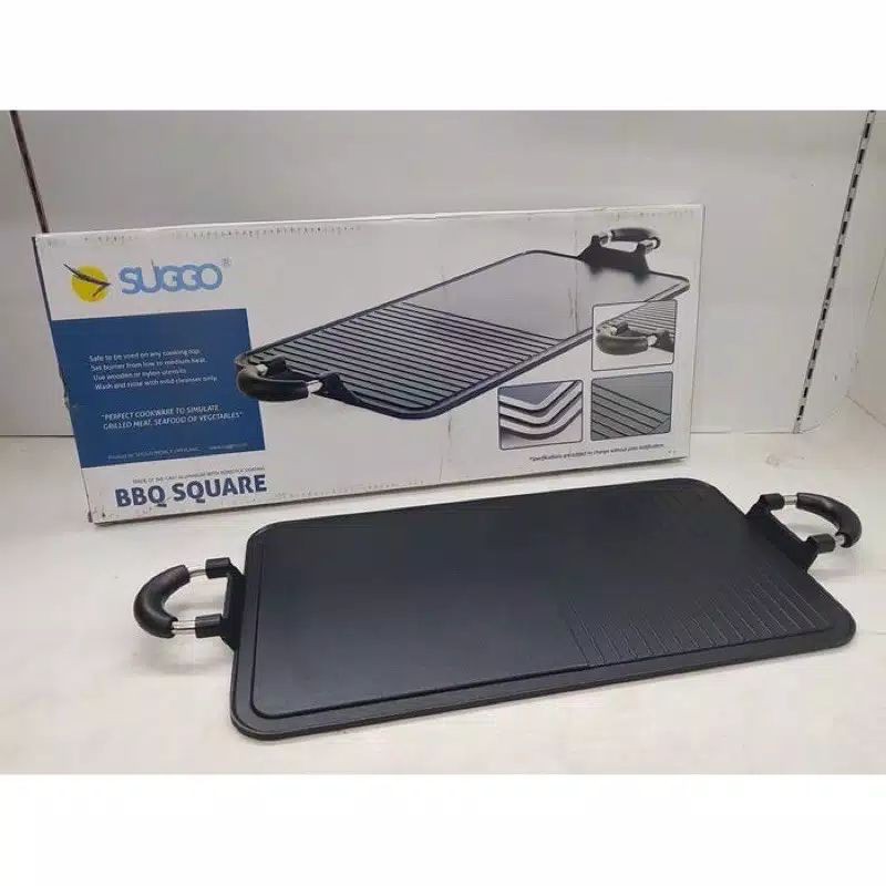 SUGGO Multi Grill BBQ Square 2 in 1/Alat Panggang Teflon Serbaguna
