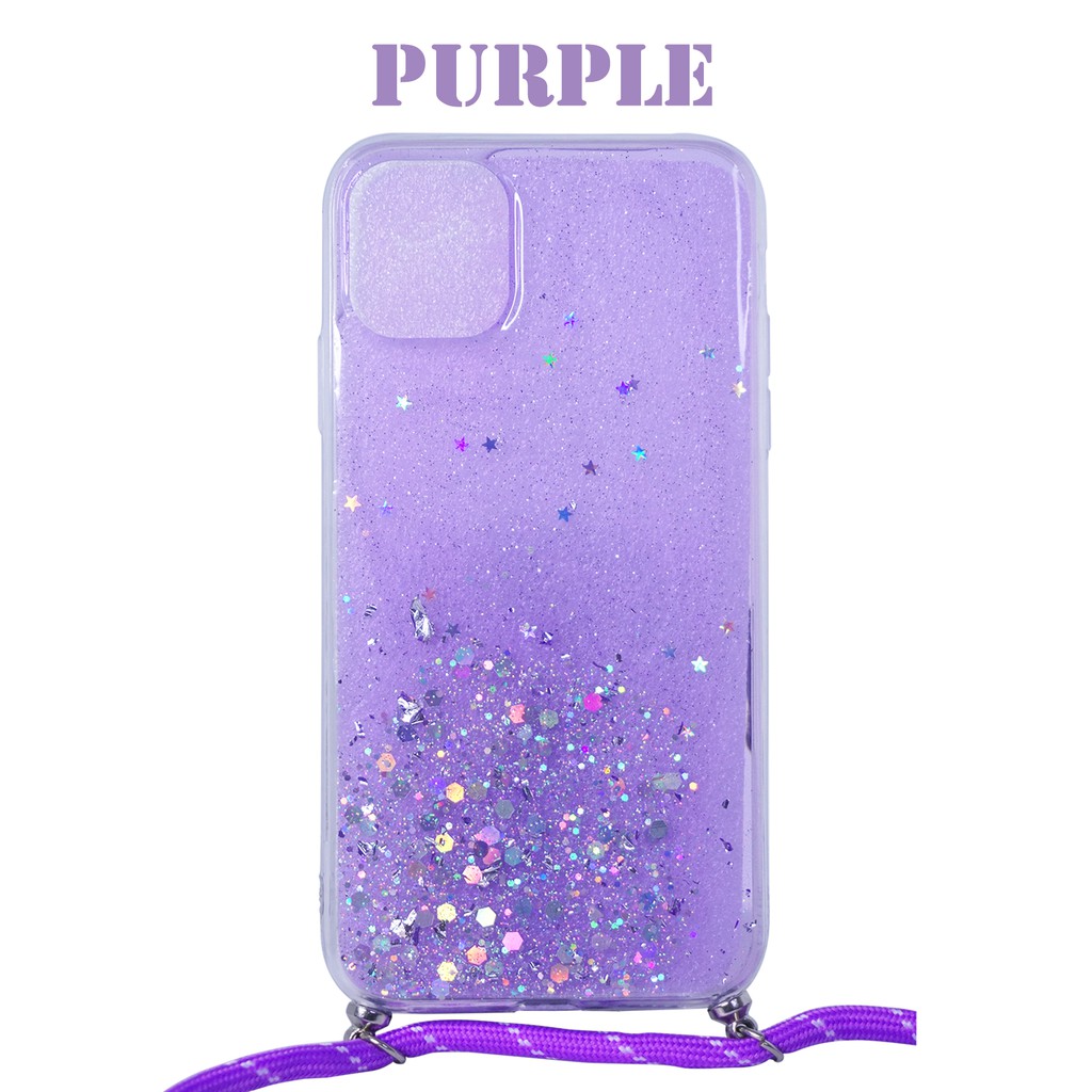 Vivo Y19 V20 SE Clear Glitter Tali Strap Case