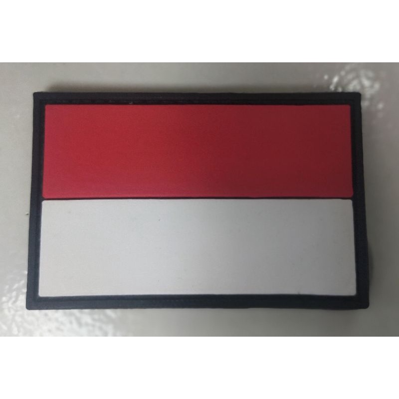 PATCH RUBBER LOGO MERAH PUTIH TULISAN INDONESIA/MERAH PUTIH