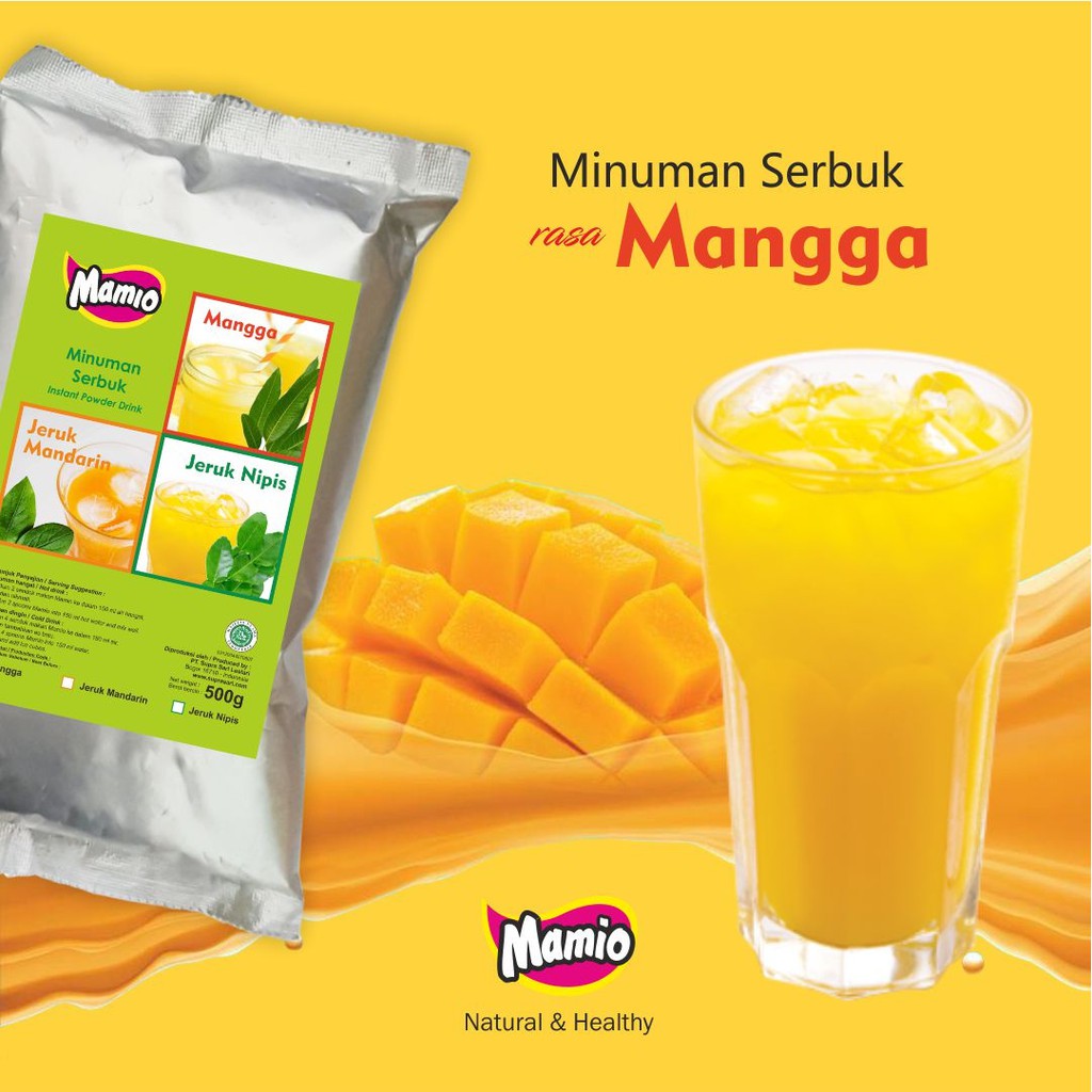 

Powder Bubuk Minuman Mamio Rasa Mangga isi 500 gram