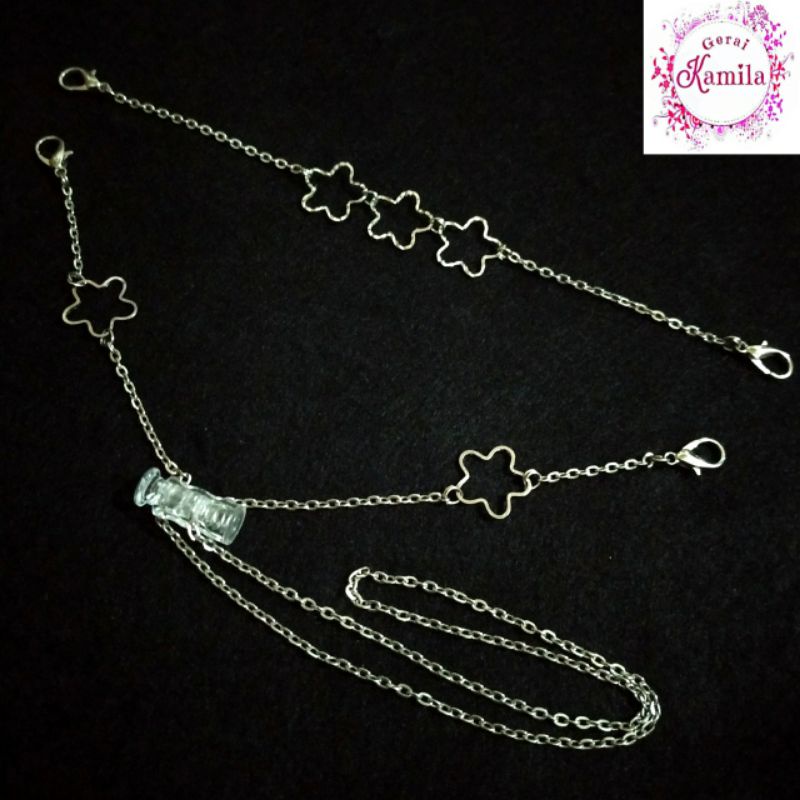 strap masker korea, rantai masker fashion kekinian, mask chain,  gantungan masker kalung rantai