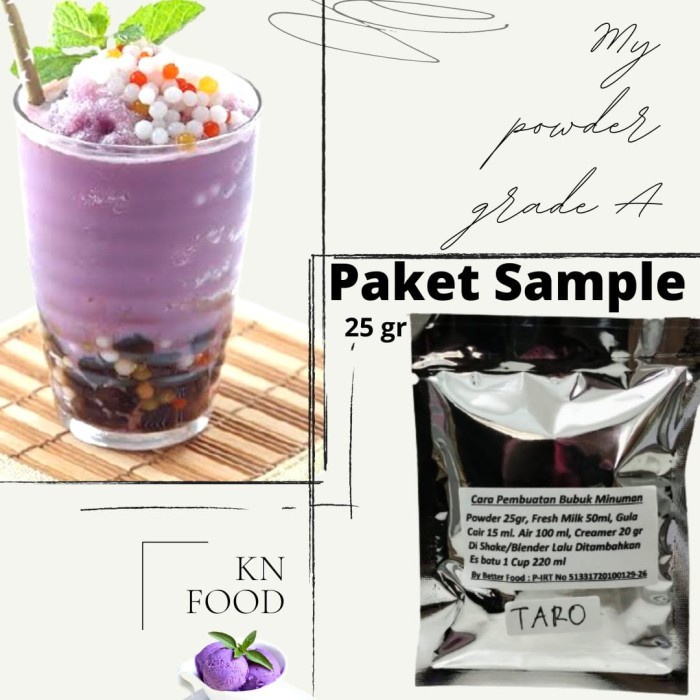 

PAKET SAMPEL KEMASAN 25 GR MY POWDER TARO GRADE A RASA TARO.