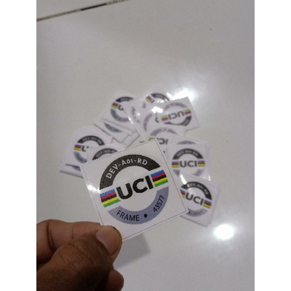 stiker UCI frame stiker untuk rangka frame sepeda folding bike sepeda lipat MTB roadbike minion