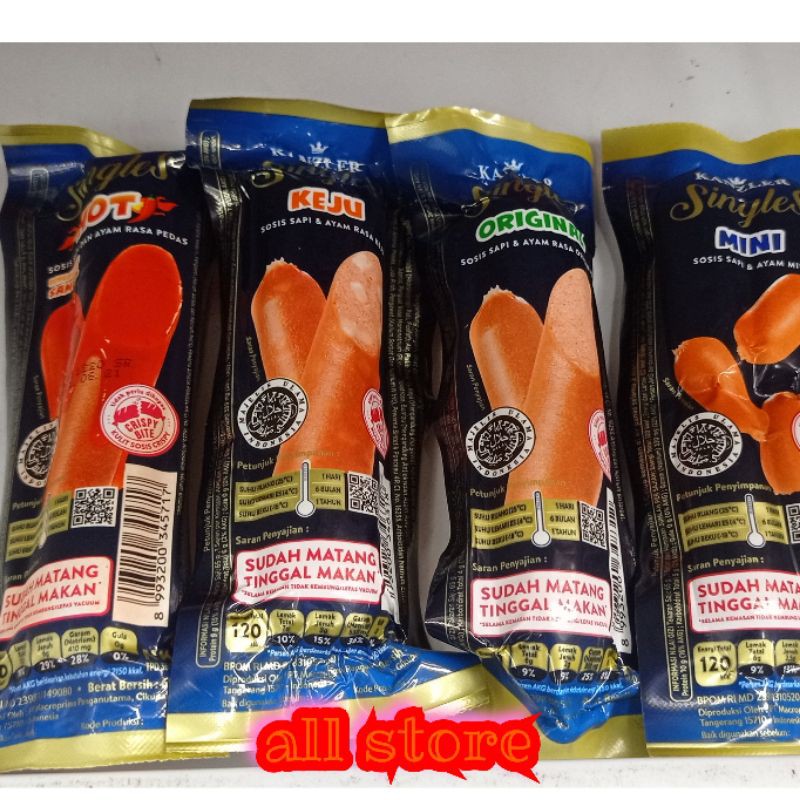 

Ready Langsung Paking}} SOSIS KANZLER SINGLES : HOT,ORIGINAL,MINI,KEJU @ 65g