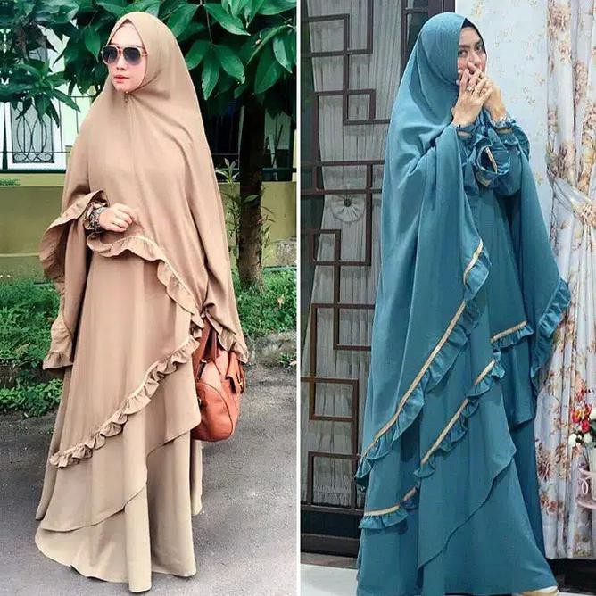 PROMO Gamis Model Baru Dilan Syar'i - mocca /Fashion Muslim
