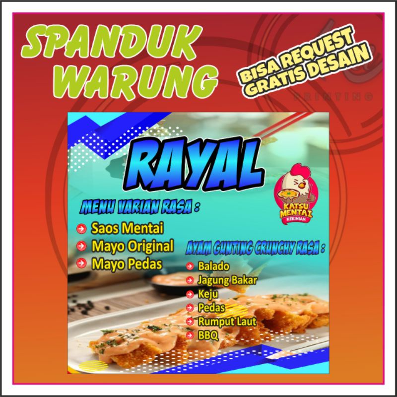 [COD] CETAK SPANDUK AYAM GEPREK/SPANDUK CHICKEN/BANNER AYAM GEPREK/SPANDUK TOKO/SPANDUK OLSHOP BISA 