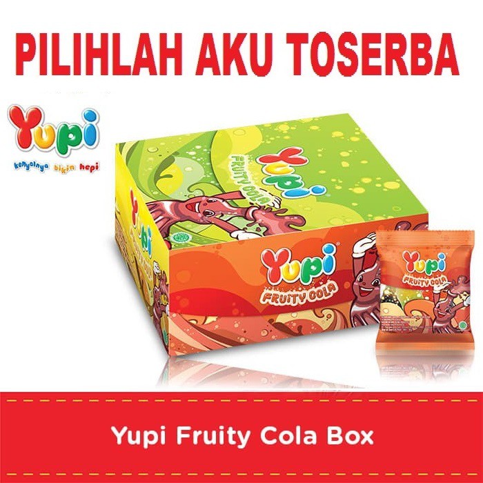 YUPI FRUITY COLA isi 24 PCS - ( HARGA PER BOX )