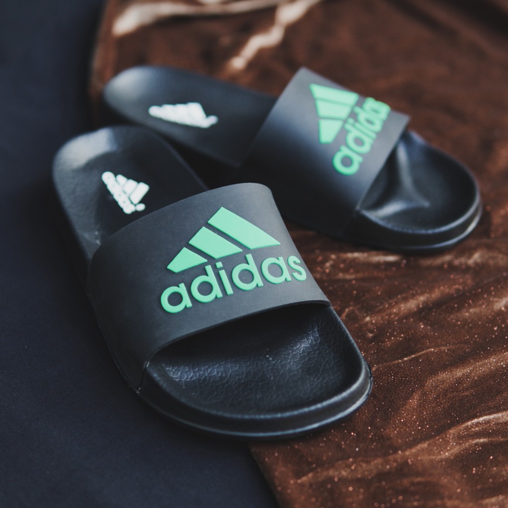 TERMURAH !! SENDAL ADIDAS BENASSI SLIDE SANDAL SPORT SLOP PRIA PREMIUM FLIP FLOP HITAM HIJAU