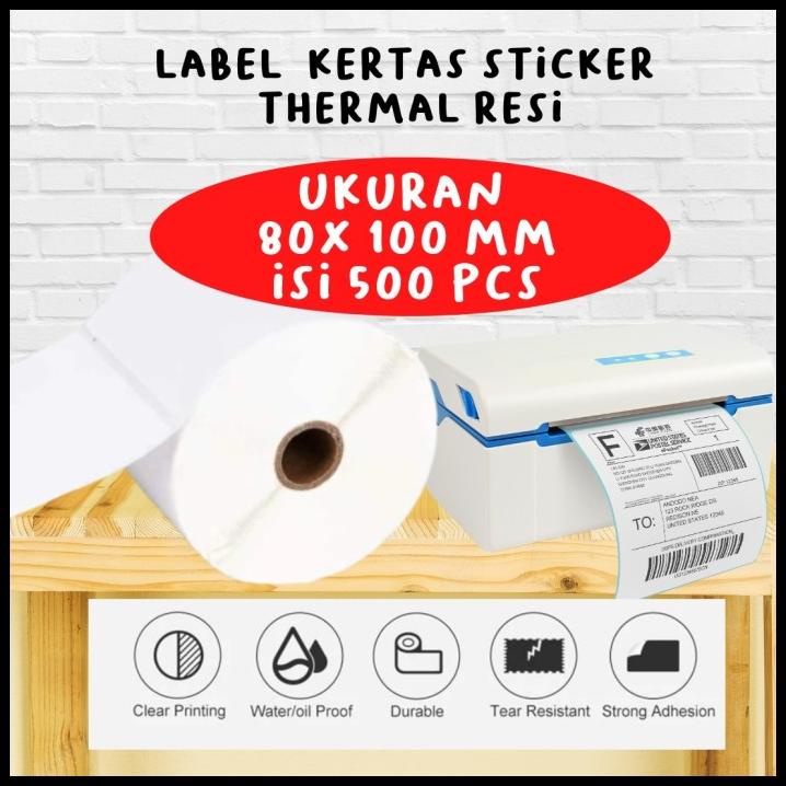 

Kertas Label Barcode 80X100Mm - Stiker Label Thermal 80Mm - 500 Pcs