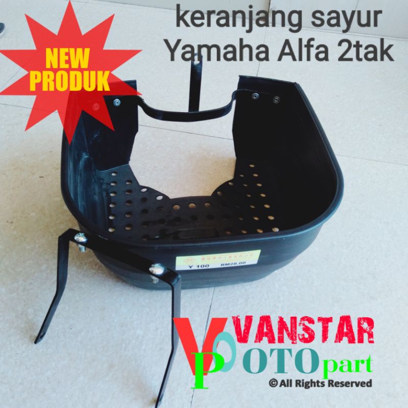 keranjang plastik tengah rak sayur Yamaha Alfa 2 tak set breket