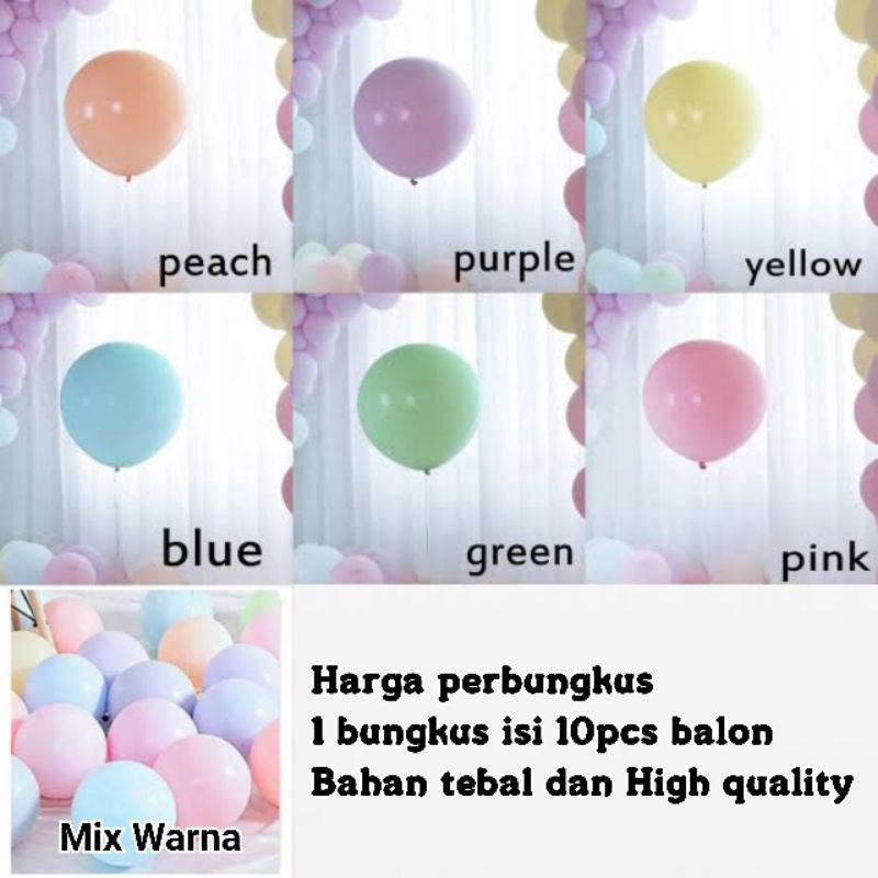 balon pastel isi 10 balon macarons balon pastel macaron isi 10 perset doff warna muda pastel