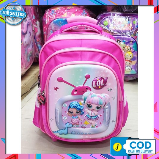 Tas Troli Anak Cewe/Tas Troli Anak Sequin/ Tas Import Murah/Tas Troli  Trolley Roda Dorong Tk Unicor