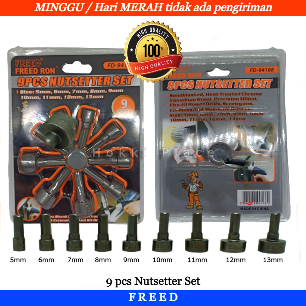 MATA ROOFING BOR SHOCK MAGNETIC NUT SETTER 9PCS FREED 5-13MM MATA SHOK