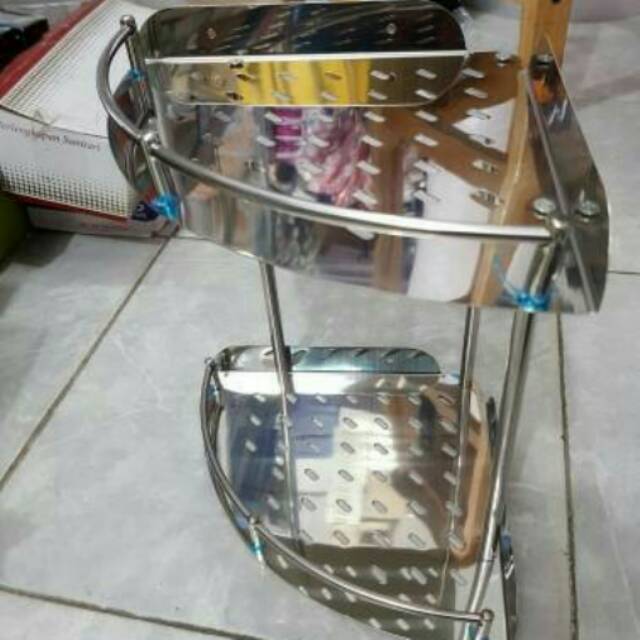 Rak sabun sudut stainless / rak kamar mandi sudut stainless