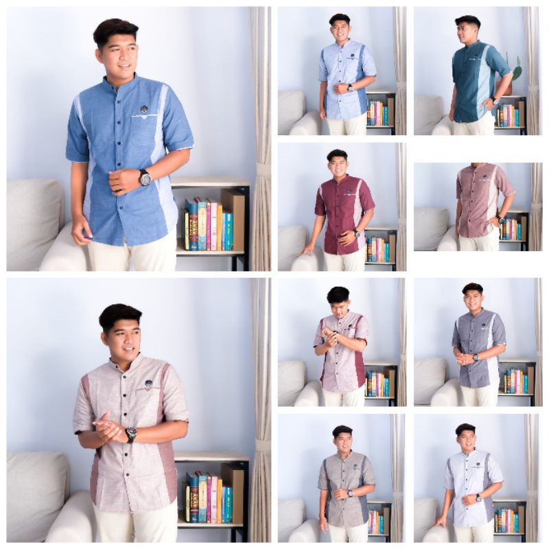 Baju Koko Dewasa Lengan Pendek Slimfit by Ilnaaf