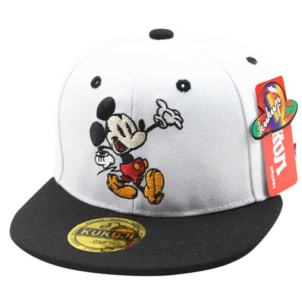 Topi Baseball Desain Mickey Mouse Gaya Hip Hop Adjustable Untuk Priawanita