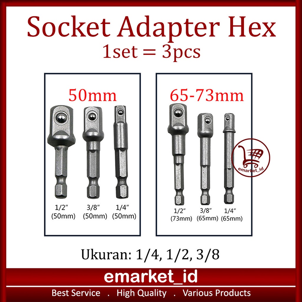 Jual Adapter Kepala Bor Hex Socket Impact Driver Adaptor