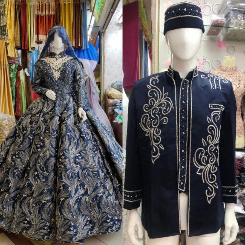 GAUN PENGANTIN TERBARU/TERMURAH | COUPLE GAUN PENGANTIN SPAN EKOR DAN BARBY/COD/KEBAYA AKAD