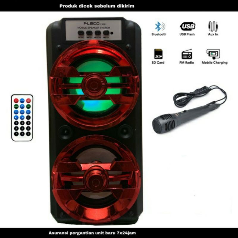 SPEAKER KAROEKE BLUETOOTH F-6581/SQ-2008/ SPEAKER BLUETOOTH F-6581/SQ-2008 BONUS MIC + REMOT