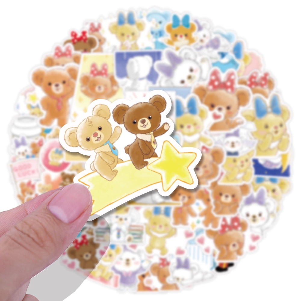 StellaLou stiker lucu kartun anime Jurnal bahan Duffy beruang Cangkir air epoxy ponsel case tangan B