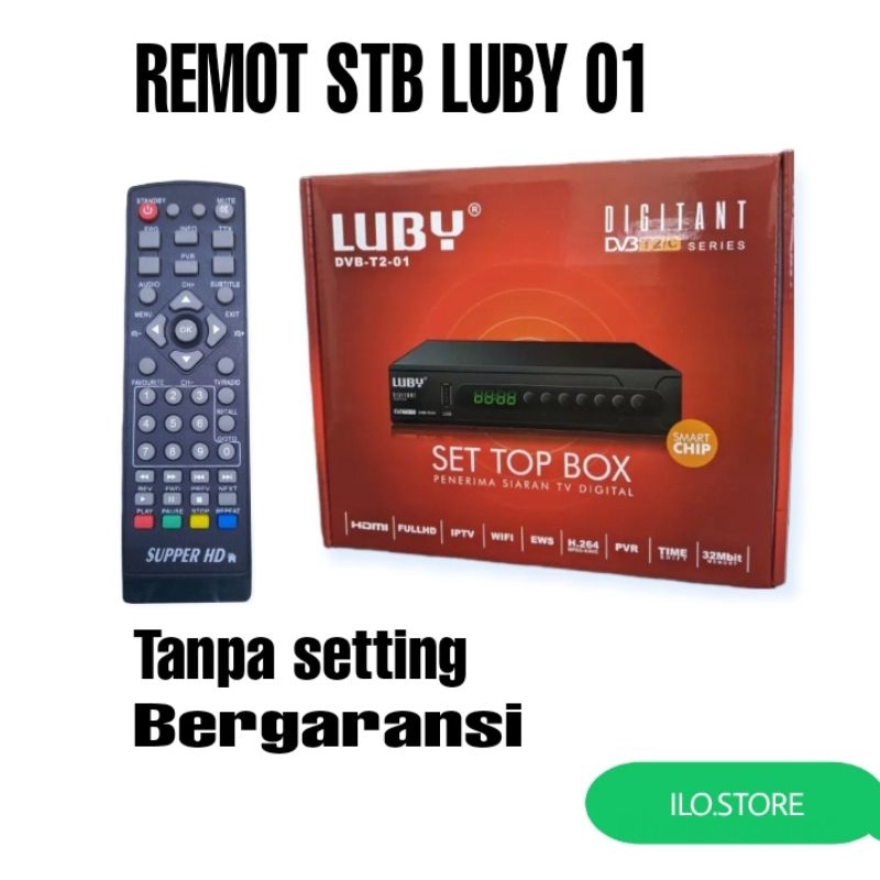 REMOT LUBY DVBT2-01 UNTUK SET BOX SET TOP BOX LUBY DVBT2 01 TANPA SETTING