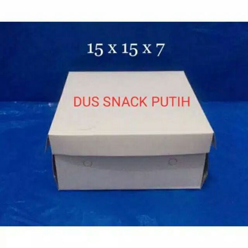 

Isi 50 pcs DUS SNACK PUTIH UK 15X15 / Dus Nasi Kotak 15x15 cm Putih Polos Catering Box