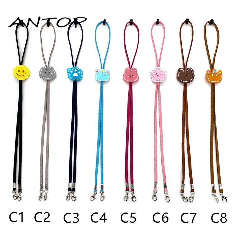 Kartun Topeng Gantung Tali-Adjustable Lucu Anak-anak Wajah Topeng Tali Ekstensi Lanyard ANTOP