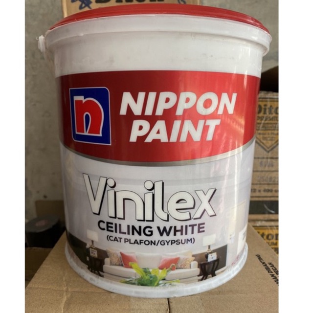 Cat Plafon Gypsum Vinilex Ceiling White 5kg Vinilex Putih