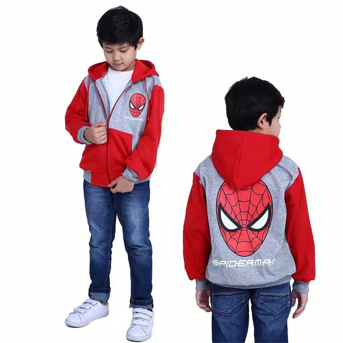Miliki JAKET HOODIE ANAK/JAKET KARAKTER ANAK SPIDERMAN/JAKET SUPERHERO - Spiderman, M 2-3th Limited