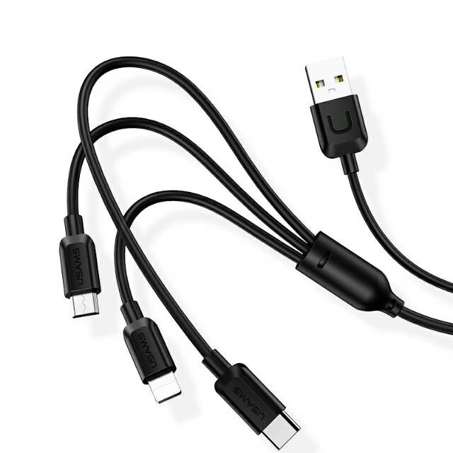 USAMS Kabel Data 3in1 for Apple Lightning / Samsung / Nokia / Xiaomi / Redmi / Oppo / Vivo / etc