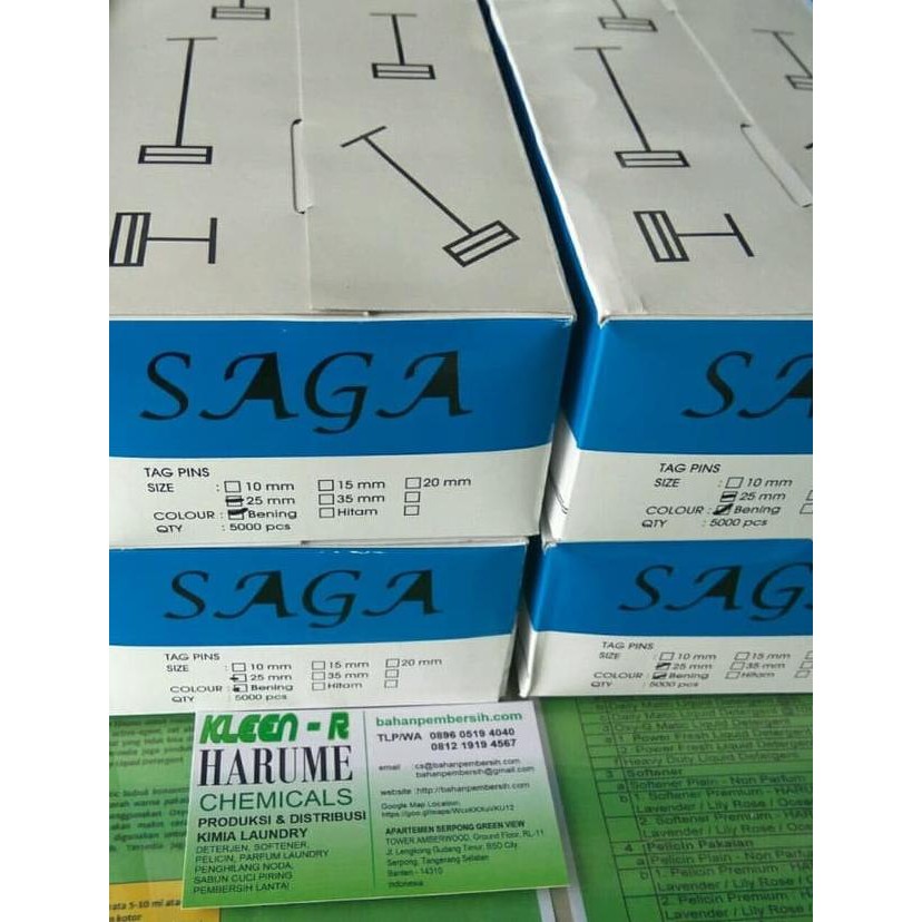 

AIF Tag Pin Bening 25mm SAGA pcs per box, bahan PP W8 ❤️
