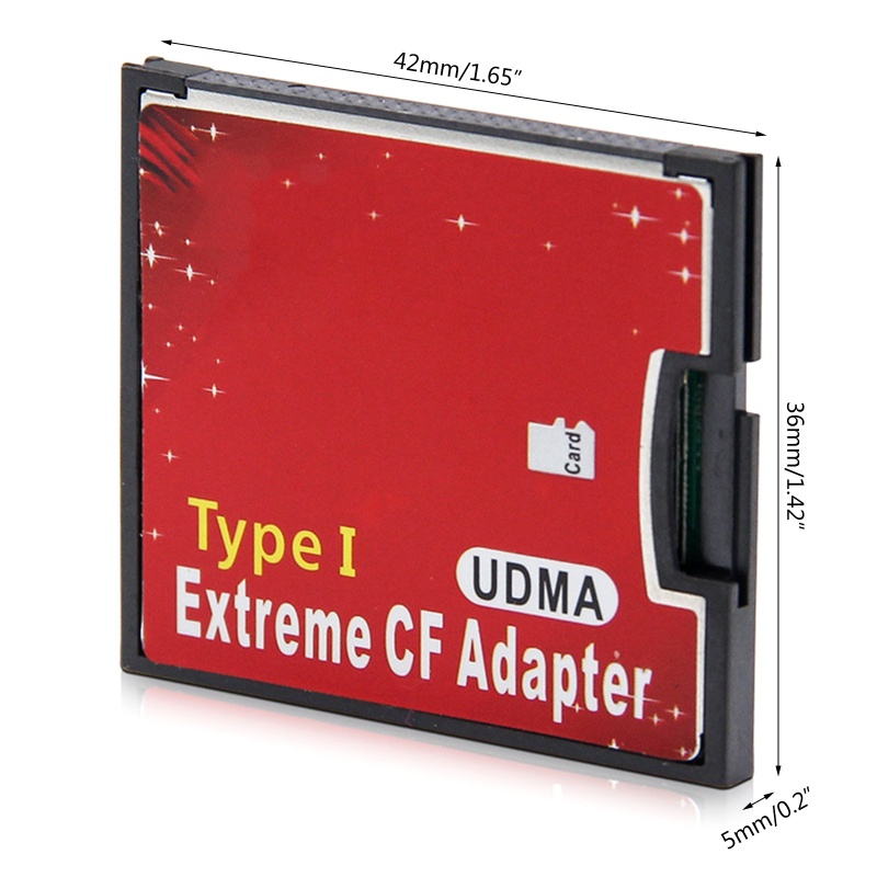 Adaptor Kartu btsg TF Ke CF, Adaptor Pembaca Kartu CF Flash Micro-SD/SDHC/SDXC 1port, Support Kartu Micro-SD